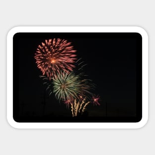 Fire Works at night in the sky Sticker